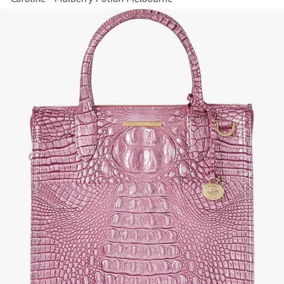 NWT BRAHMIN Tote Bag Leather Caroline Mulberry Potion Melbourne Purse - Picture 1 of 16